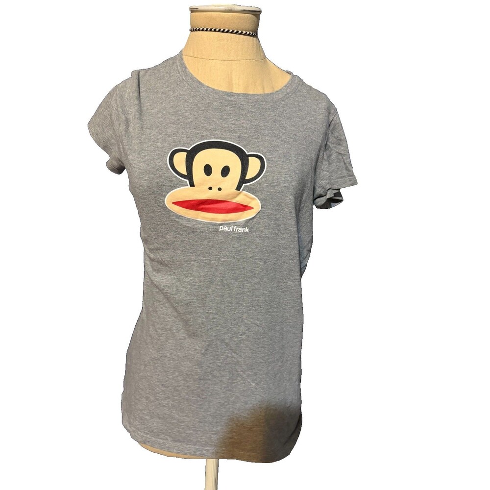 Y2k Paul Frank 2011 Monkey Short Sleeve Gray Tee Cotton Large